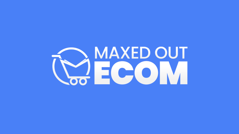 Maxed Out Ecom — logo with shopping cart and growth arrow